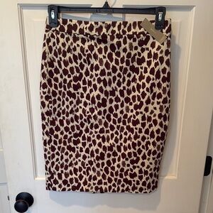 J.Crew giraffe print pencil skirt